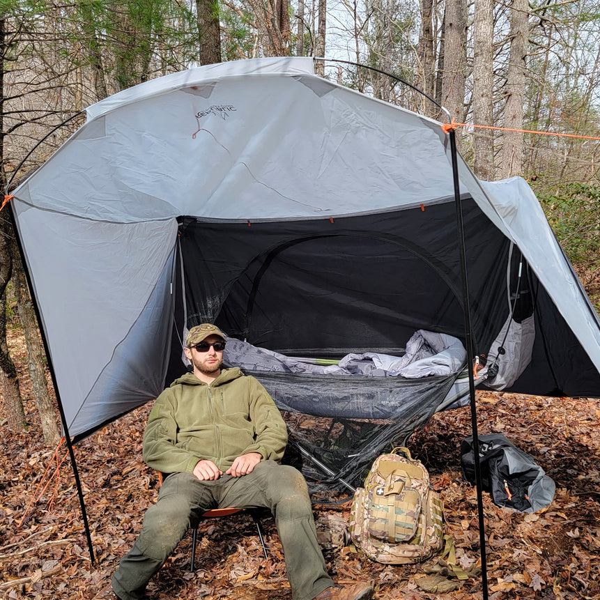 Portable Folding Camping Hammock with Stand Underquilt and Netting