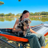portable hammcok with stand for camping with dogs